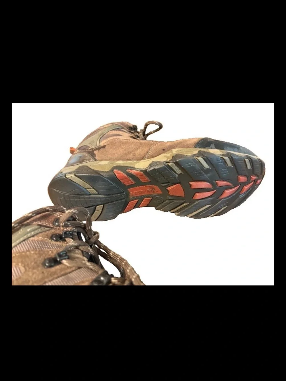 Merona Men’s 10.5 Brown Leather Hiking Boots Mid Lace Up Outdoor Trail